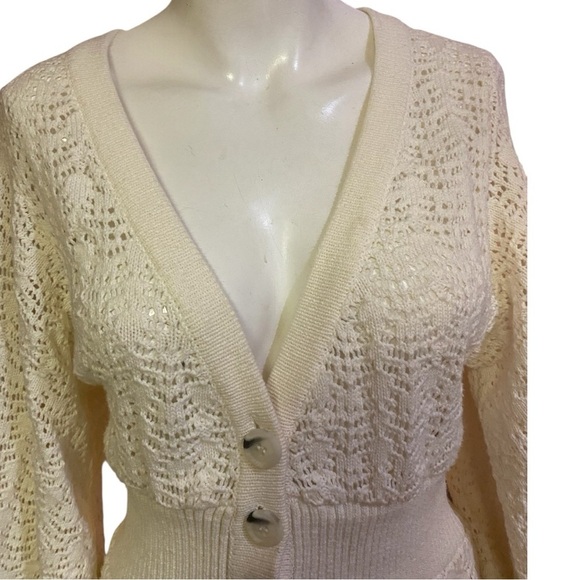 Mable Marceline Cream Mini Dress with Sleek Silhouette Size M/L - Picture 3 of 10